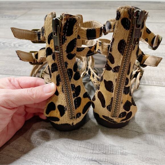 Steve Madden Plato Caged Gladiator Strappy Sandals Leopard Size 6M - Picture 7 of 8
